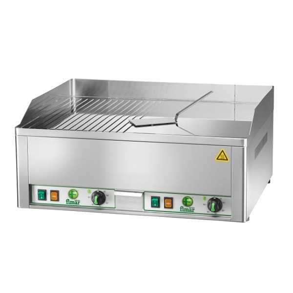 Plaque de cuisson électrique de comptoir avec plaque mixte chromée