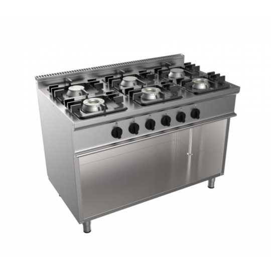 Cuisinière à gaz Easy Line 6 feux sur meuble