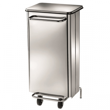 Poubelle rectangulaire avec ouverture à pédale et extraction frontale du sac