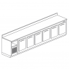 Refrigerated bar counter with 6 doors length 350 cm