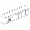 BANCO BAR REFRIGERATO IN ACCIAIO INOX CON 5 VANI - L.350 cm