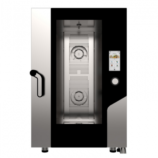 FOUR ÉLECTRIQUE COMBINÉ À CONVECTION ET À VAPEUR À ÉCRAN TACTILE 11 PLAQUES GN 1/1 AVEC CHAUDIÈRE