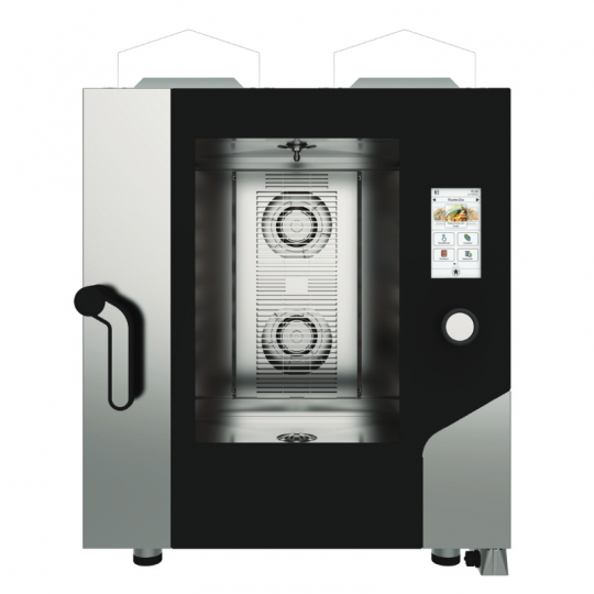 FOUR À GAZ COMBINÉ À CONVECTION ET À VAPEUR À ÉCRAN TACTILE 7 PLAQUES GN 1/1