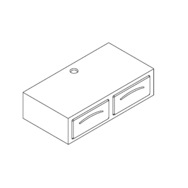 Coffee machine top with drawers, length 100 cm