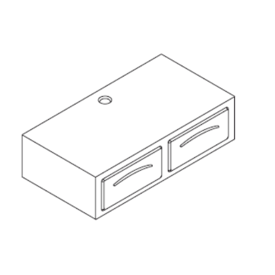Coffee machine top with drawers, length 100 cm