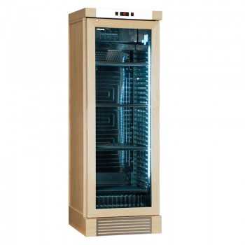 WINE CELLAR COVERED IN ASH WOOD 126 BOTTLES - 65.5 x 63.5 x 188 H cm