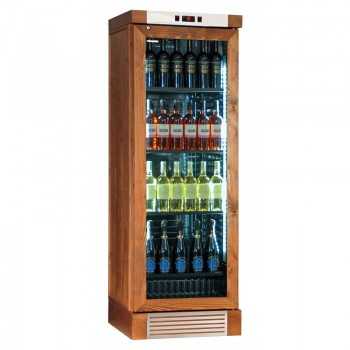 CANTINETTA VINO RIVESTITA IN LEGNO FRASSINO 126 BOTTIGLIE - 65,5 x 63,5 x 188 H cm