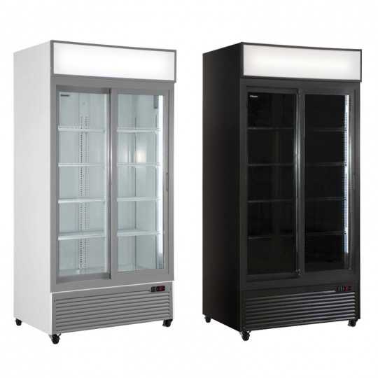 FRIGO VETRINA PER BIBITE CON PORTE SCORREVOLI 537 L, DISPLAY DIGITALE | 94 x 61,5 x 198,3 cm