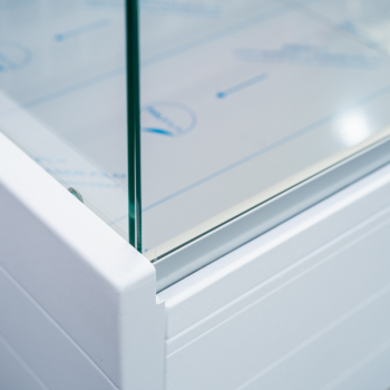 Serve over counter display fridge with straight glass KIBUK, depth 90 cm