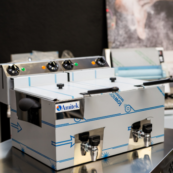 FRIGGITRICE ELETTRICA 6+6 LITRI CON RUBINETTO DI SCARICO