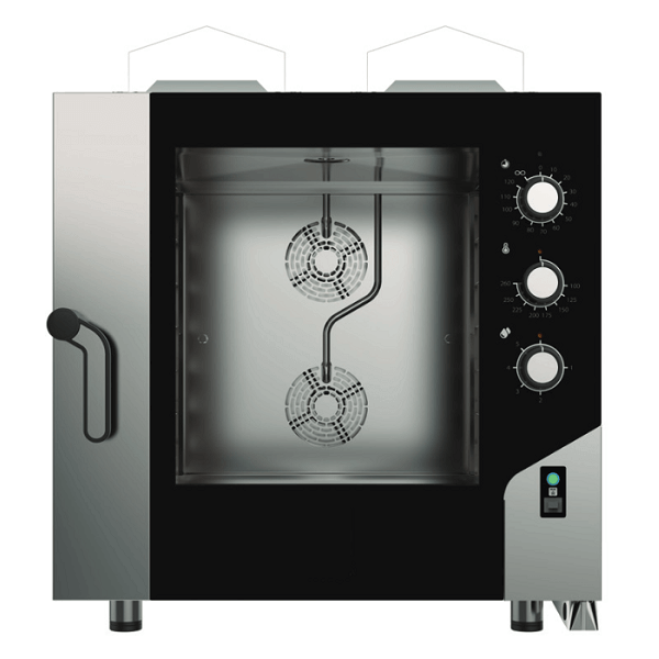FORNO A GAS ELETTROMECCANICO COMBINATO CONVEZIONE VAPORE 6 TEGLIE 60x40 cm