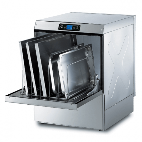 Electronic dishwasher & glasswasher 50 x 60 cm with detergent and rinse aid pump X8