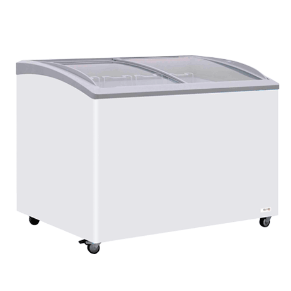 COCKPIT FREEZER WITH CURVED SLIDING GLASSES 370 L | 124 x 69.4 x H.85 cm