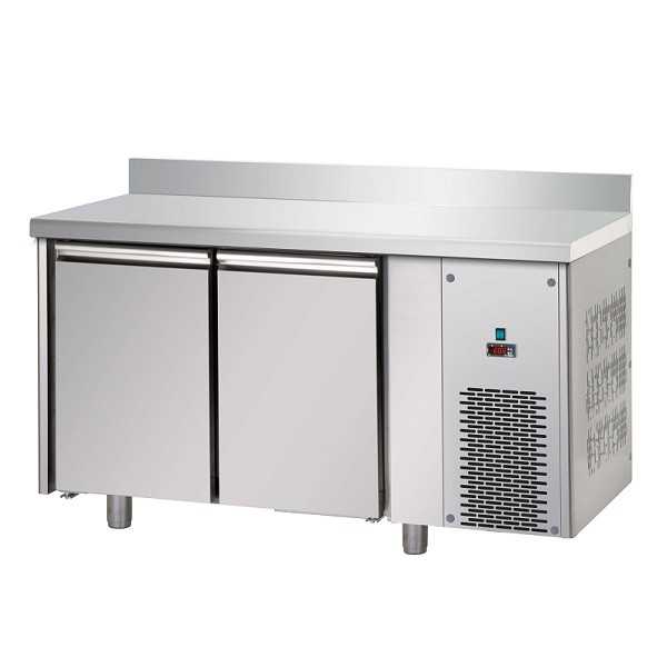 GN 1/1 LOW TEMPERATURE REFRIGERATED TABLE WITH 2 DOORS AND STAINLESS STEEL TOP WITH 100 MM UPSTAND