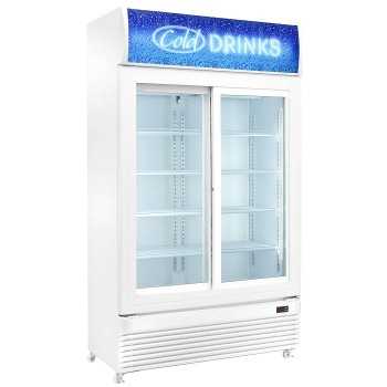 750 L DISPLAY CABINET FOR DRINKS, SLIDING DOORS, DIGITAL DISPLAY | 112 x 61 x 196.5 H cm