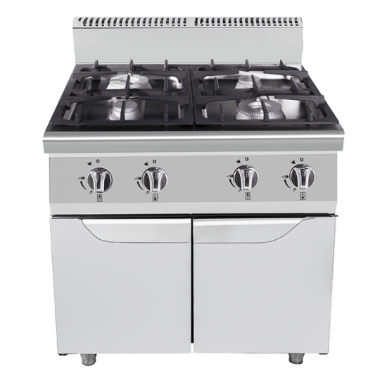 CUISINIÈRE À GAZ 4 FEUX SUR PLACARD DE 90 CM DE PROFONDEUR, PUISSANCE 34,5 KW