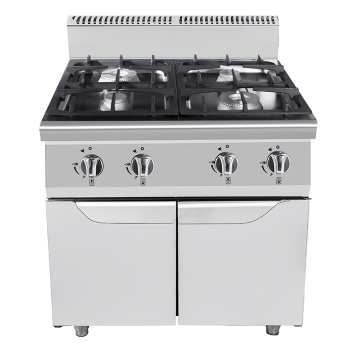 CUCINA A GAS 4 FUOCHI SU VANO PROFONDITÀ 90 CM, POTENZA 48 KW