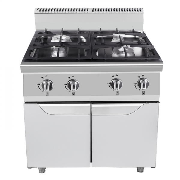 GAS STOVE WITH 4 BURNERS ON A 90 CM DEPTH CABINET, 48 KW POWER