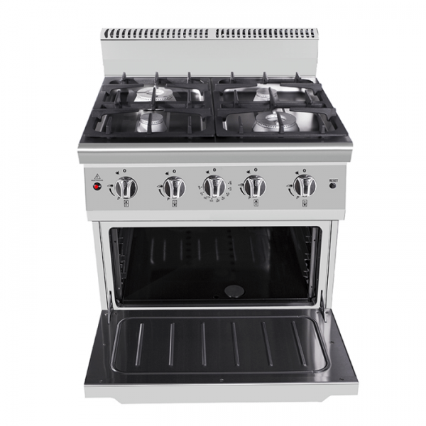 GAS STOVE 4 BURNERS ON GAS OVEN DEPTH 90 CM, POWER 34.5 KW