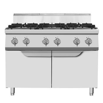 CUCINA A GAS 6 FUOCHI SU VANO PROFONDITÀ 90 CM, POTENZA 72 KW