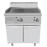 GAS GRIDDLE WITH SMOOTH-RIBBED PLATE ON A 70 CM DEPTH COMPARTMENT