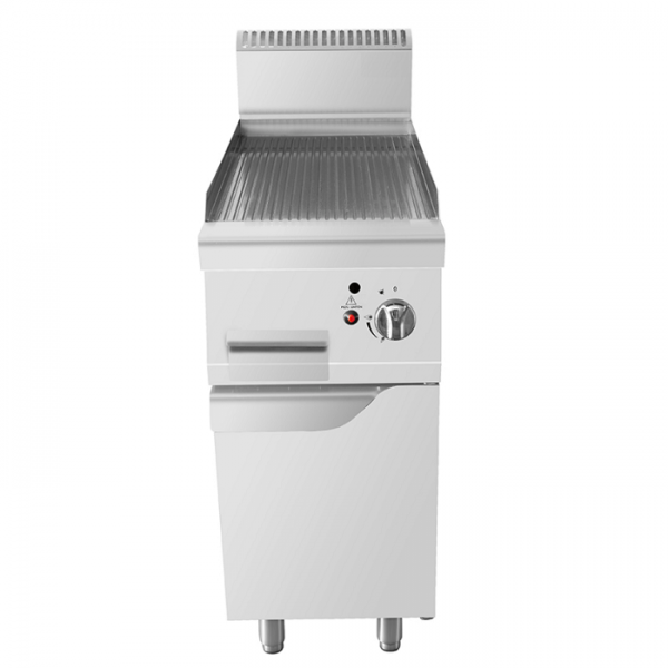 GAS RIBBED GRIDDLE ON 90 CM DEPTH COMPARTMENT