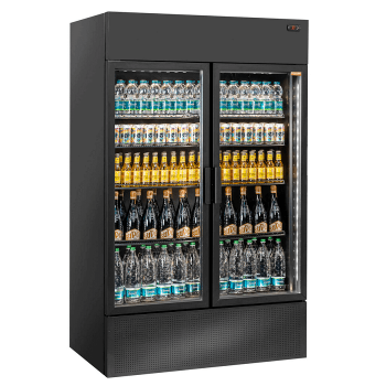 2-DOOR FRIDGE DISPLAY CABINET FOR DRINKS, DIGITAL DISPLAY 1200 L | 120 x 77 x 203 cm