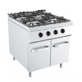 CUCINA A GAS 4 FUOCHI SU VANO PROFONDITÀ 90, POTENZA 34 KW