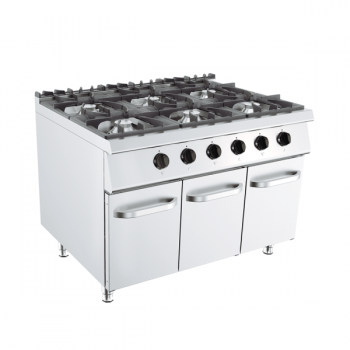 CUISINIÈRE À GAZ 6 FEUX SUR ARMOIRE DE 90 PROFONDEUR, PUISSANCE 51 KW