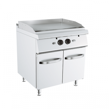 GAS GRIDDLE WITH DOUBLE SMOOTH PLATE ON CABINET 70 CM DEPTH