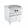 GAS GRIDDLE WITH DOUBLE SMOOTH PLATE ON CABINET 70 CM DEPTH