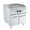 GAS GRIDDLE WITH DOUBLE RIBBED PLATE ON CABINET DEPTH 90 CM