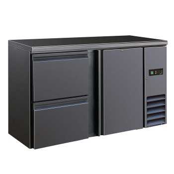 RETROBANCO BAR REFRIGERATO CON PORTA E CASSETTIERA | 146 x 51,3 x 86 cm