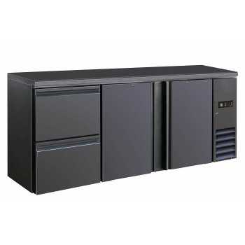 RETROBANCO BAR REFRIGERATO CON 2 PORTE E CASSETTIERA | 200 x 51,3 x 86 cm
