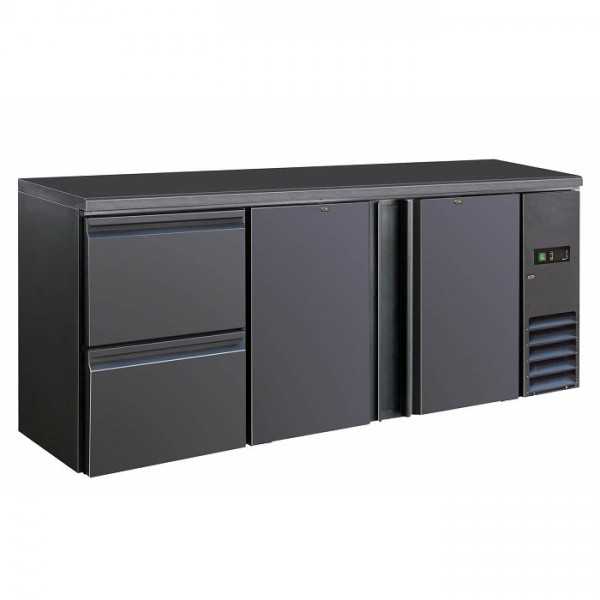 REFRIGERATED BACK COUNTER WITH 2 DOORS AND CHEST OF DRAWERS | 200 x 51.3 x 86 cm