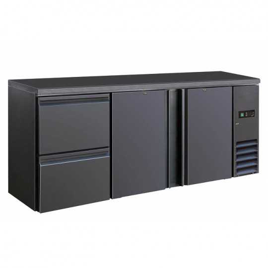 REFRIGERATED BACK COUNTER WITH 2 DOORS AND CHEST OF DRAWERS | 200 x 51.3 x 86 cm