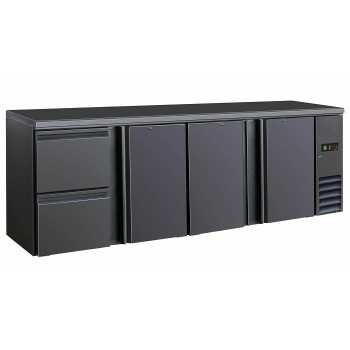REFRIGERATED BACK COUNTER WITH 3 DOORS AND CHEST OF DRAWERS | 254 x 51.3 x 86 cm