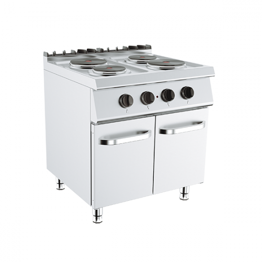 ELECTRIC COOKER WITH 4 PLATES ON CABINET, DEPTH 70 cm, POWER 8 kW