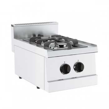 Cucina a gas 2 fuochi da banco, profondità 60 cm, potenza 6 kW
