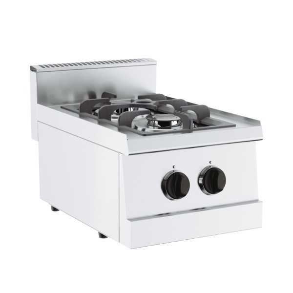 Cuisinière à gaz de comptoir 2 feux, profondeur 60 cm, puissance 6 kW