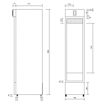 Armadio per stagionatura carne 40 kg | 44 x 67 x H.200 cm