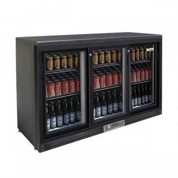 Refrigerated back counter with 3 sliding doors 335 L | 135 x 53.5 x H.92 cm