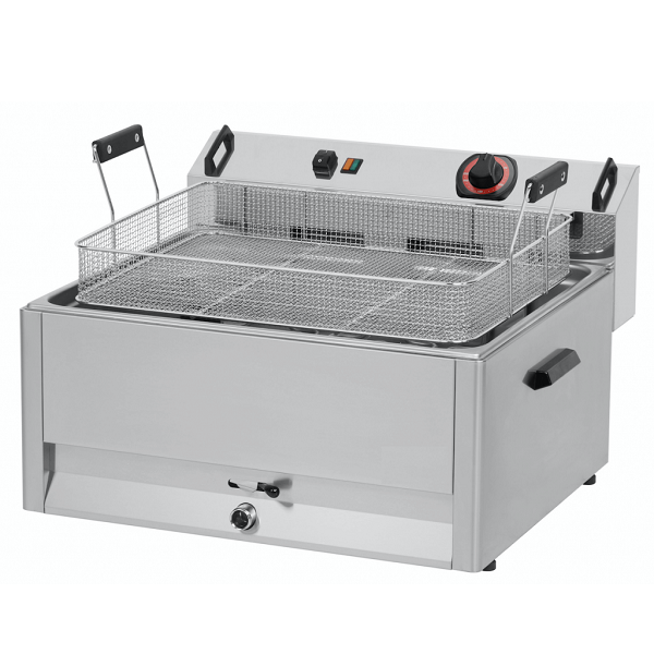 30 L countertop electric fryer for pastries with drain tap