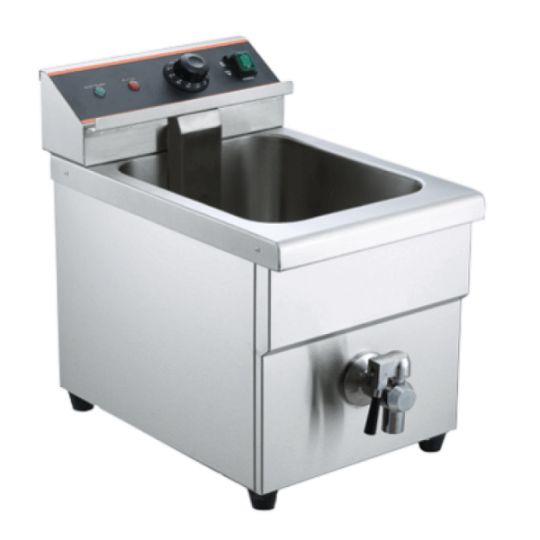 8L Countertop Electric Induction Fryer with Drain Tap