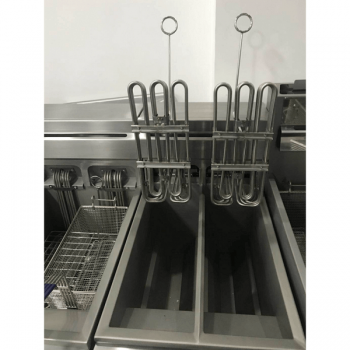 Friteuse électrique sur pied avec deux cuves de 10+10 L, profondeur 80 cm