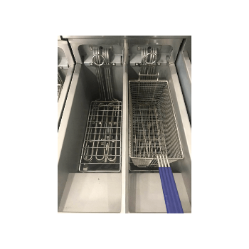 Friggitrice elettrica su mobile due vasche 10+10 L, profondità 80 cm