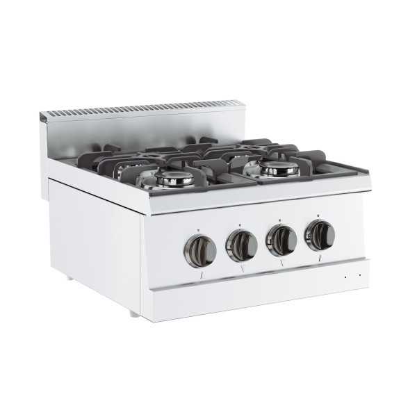 4-burner countertop gas cooker, depth 60 cm, power 12 kW