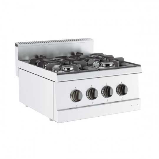 4-burner countertop gas cooker, depth 60 cm, power 12 kW