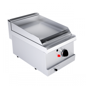 Fry top a gas piastra liscia da banco, profondità 60 cm, potenza 6 kW