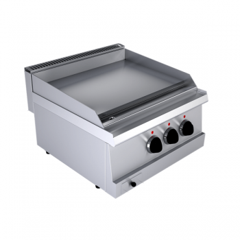 Fry top elettrico piastra liscia doppia da banco, profondità 60 cm, potenza 6 kW